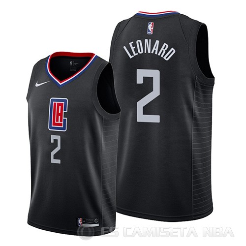 Camiseta Los Angeles Clippers Kawhi Leonard #2 Statement 2019 Negro - Haga un click en la imagen para cerrar
